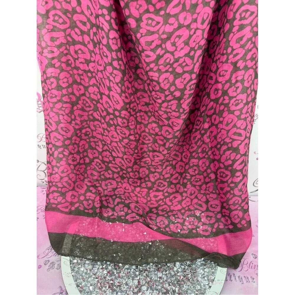 Blue fox skin scarf dyed fur pink Fuchsia Leopard-Print Fur Trim circle scarve